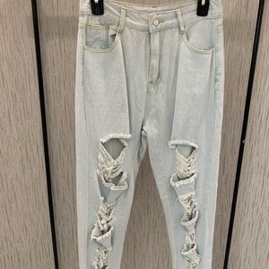 bleached ripped jeans